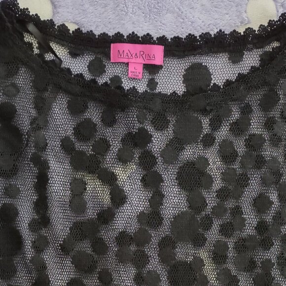 Max & Rina Sheer black top, new unworn, size L - Picture 4 of 4